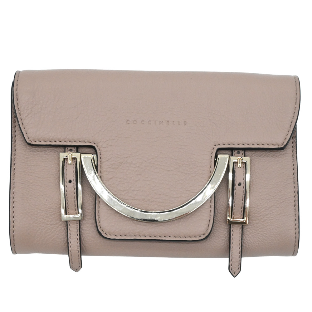 Coccinelle Pink-Beige Celeste Leather Crossbody Bag